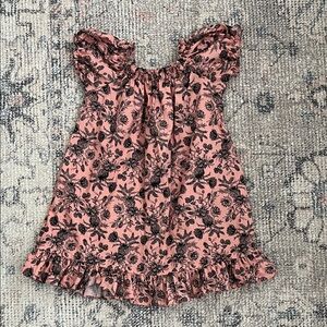 Hawaiian Mumu Puff Sleeve Floral Pink Kids Dress